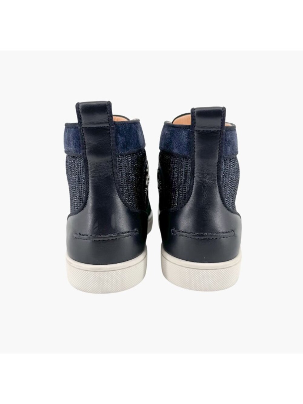 Christian Louboutin Louis Strass Sneaker Size 39 US 9 Navy Blue High Top Crystal - Picture 6 of 14
